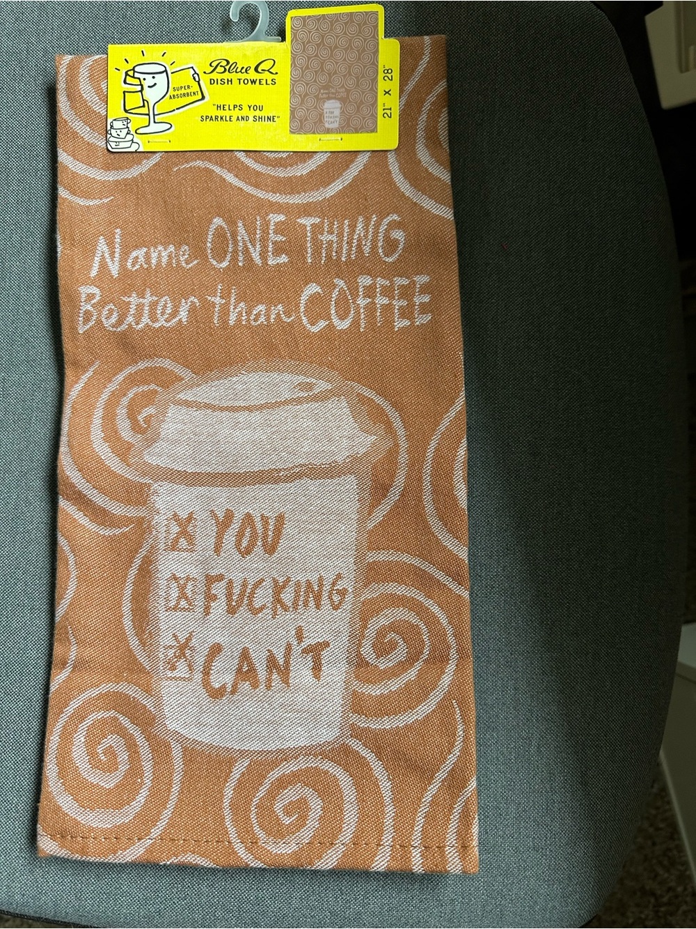 Blue Q Brown “Better Than Coffee” Dish Towel- Funny. Rude. Gift worthy! NWT.